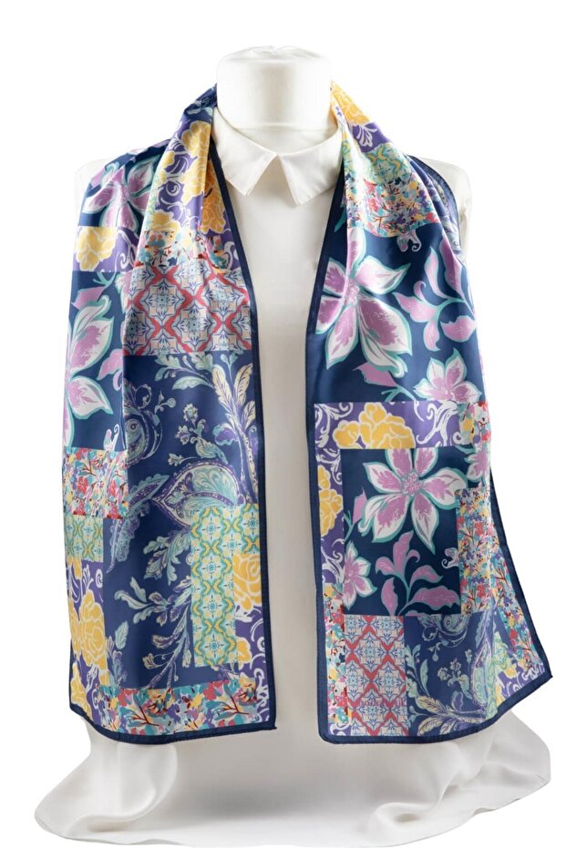 Çiçek Desenli Fular - 5