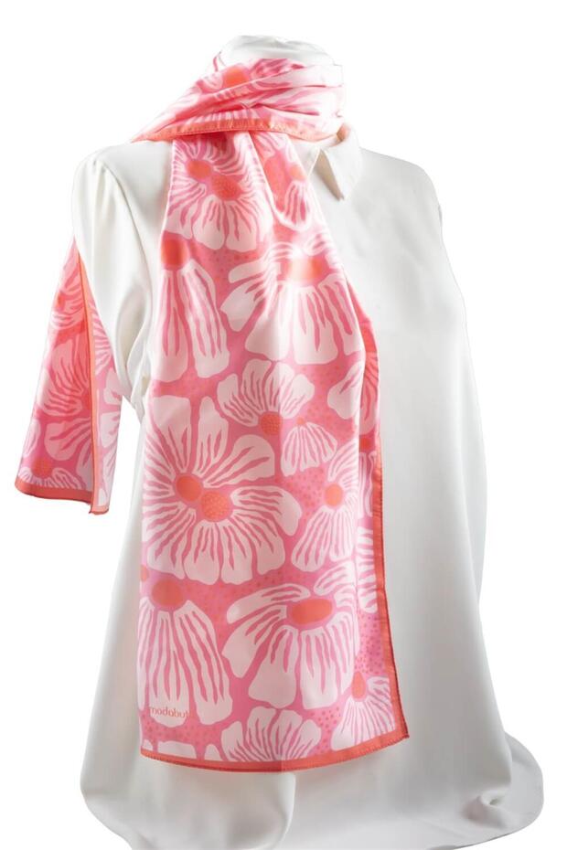 Çiçek Desenli Fular - 1