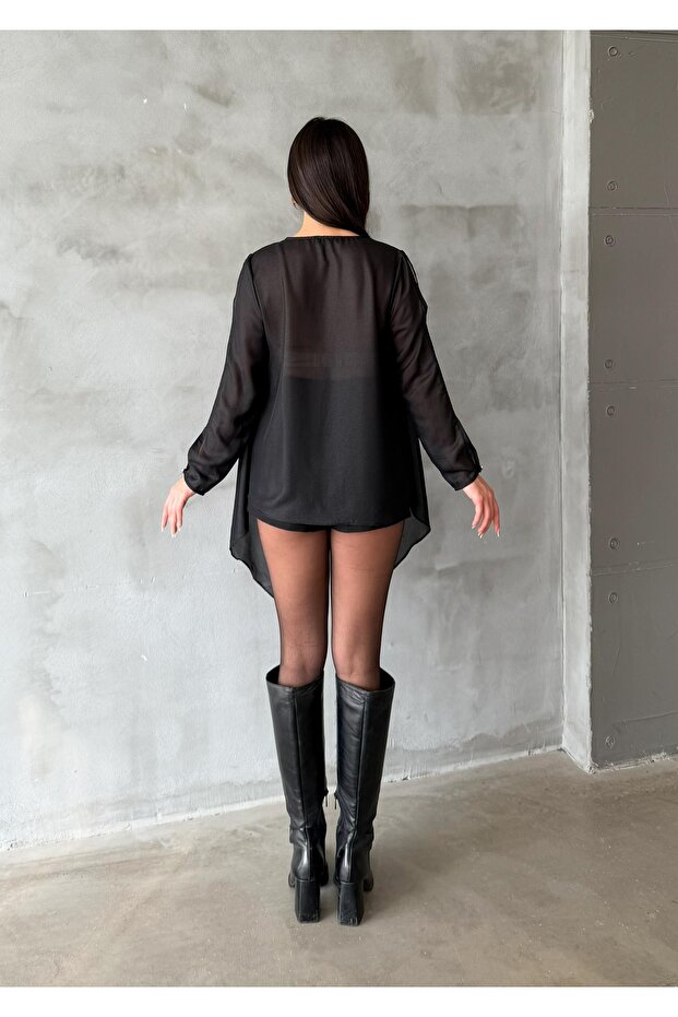 Çift Kat Görünümlü Şık Bluz - 8