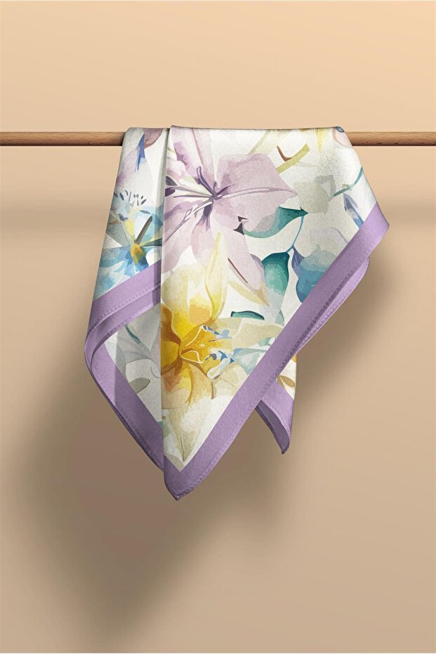 Çiçek Desenli Fular - 3
