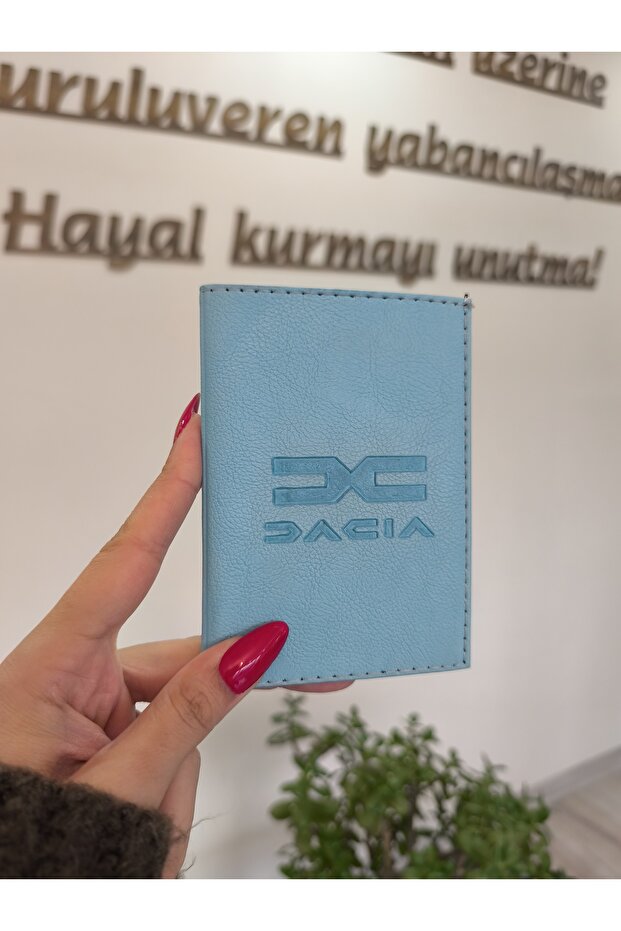 Dacia Leather Stitched Car License Case Container Auto License Holder Car License Protector