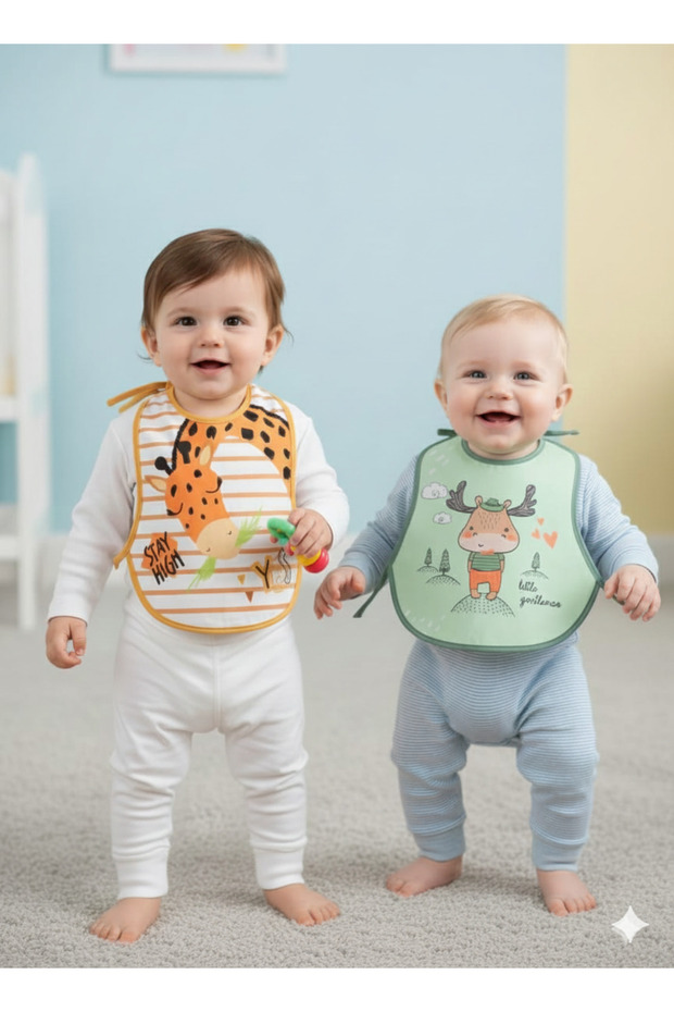 Gift Baby Bib Two Pieces (0-36) Months Suitable for 3 Years Old