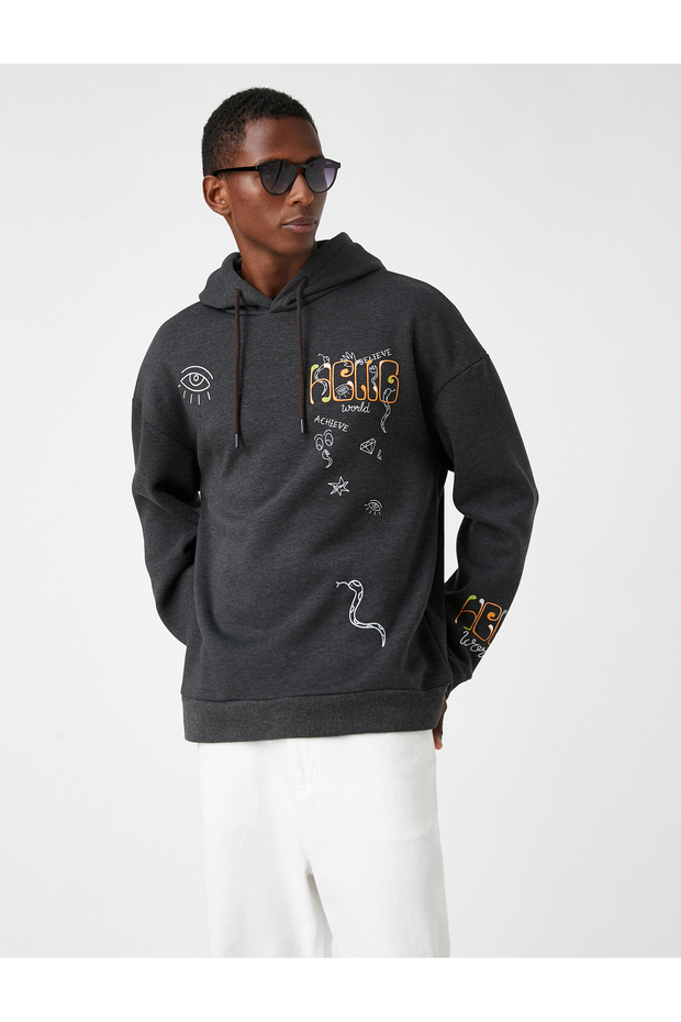 Printed Oversize Sweatshirt Raised