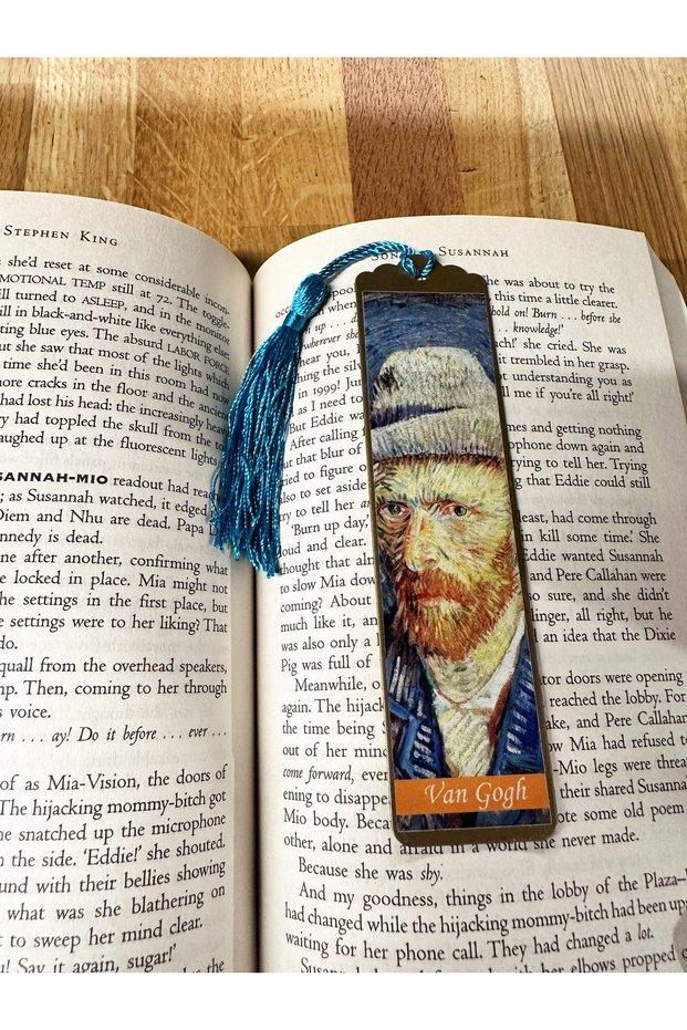 Artistic Painting Themed Metal Bookmark (Van Gogh - Self-Portrait with Gray Hat)