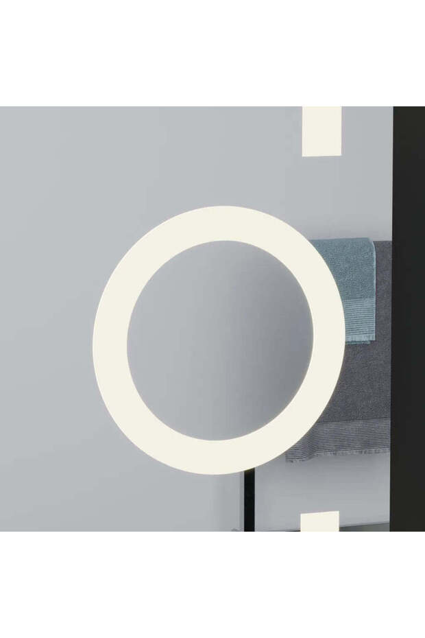 Rectangular LED Mirror, 60x80cm, Eclat MotionGlow Marcello, Clock & Thermometer - 4