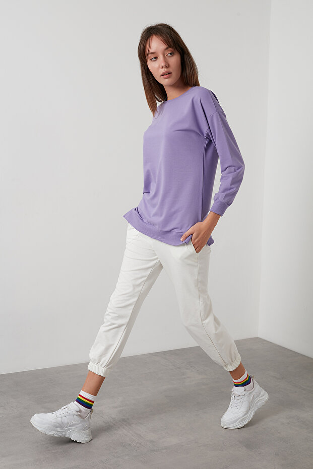 Pamuklu Regular Fit Bisiklet Yaka Basic Sweat SWEAT 5863569 - 1