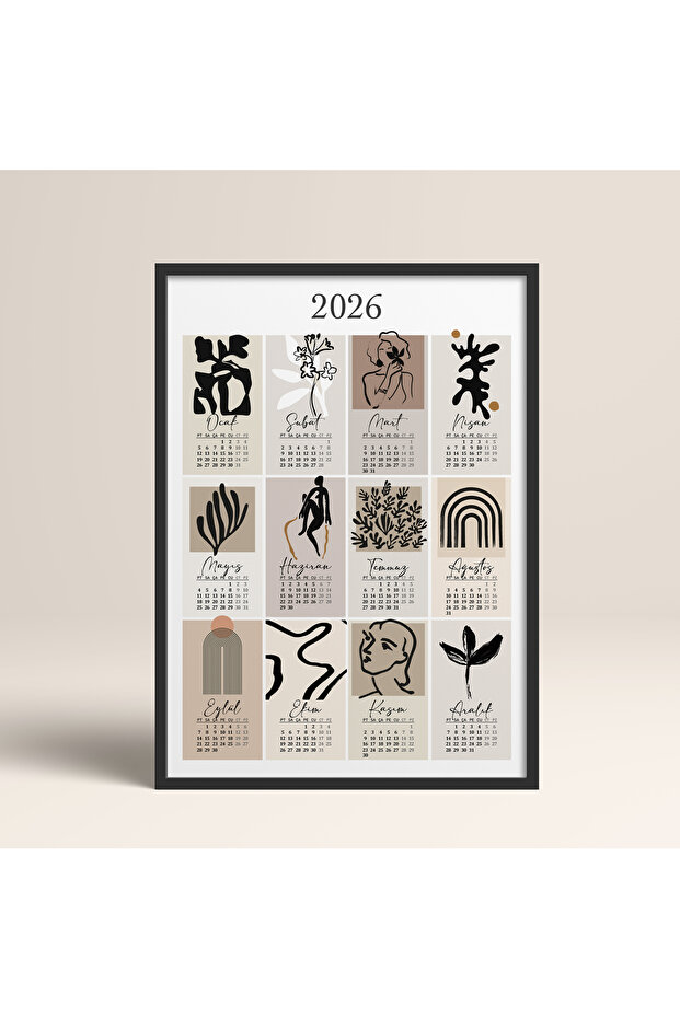 Framed Single Calendar Table Poster Table Tk/191 - 4