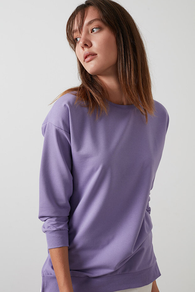 Pamuklu Regular Fit Bisiklet Yaka Basic Sweat SWEAT 5863569 - 4