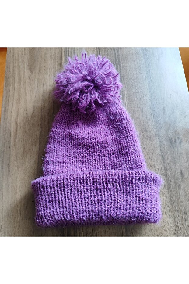 Paris Dev Ponponlu Çift Kat Bere Beyaz - 6