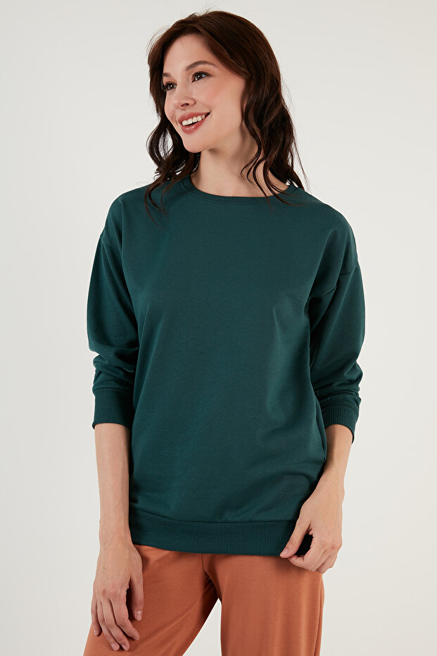 Pamuklu Regular Fit Bisiklet Yaka Basic Sweat SWEAT 5863569 - 3