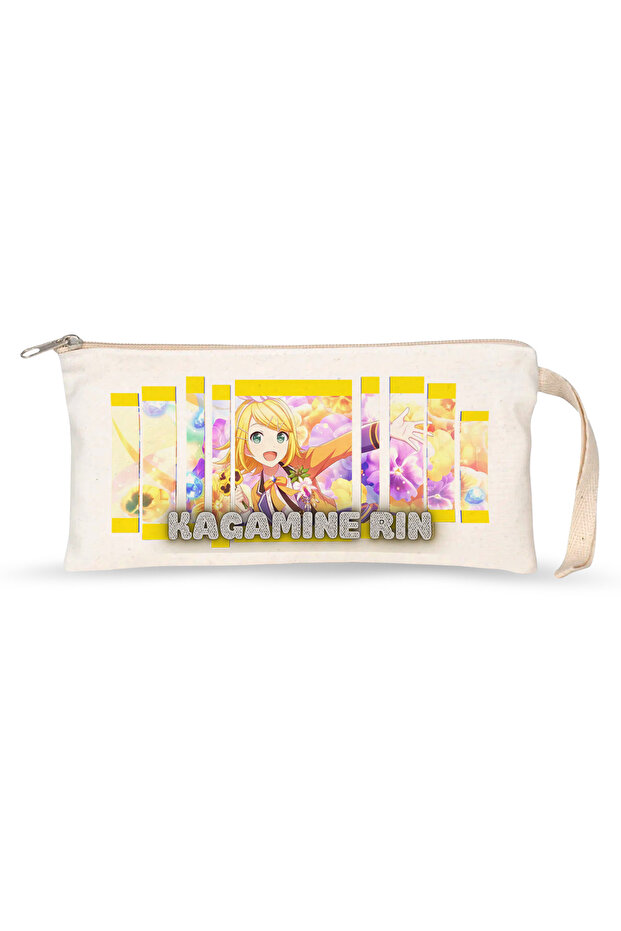 حامل أقلام من القماش الخام مزدوج الطبقات من Project Sekai Kagamine Rin – 21×10 سم