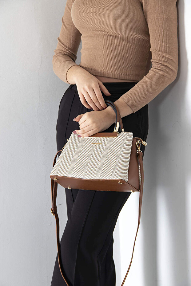 Silver Polo Beige - Tan Nv913 Women's Handbag