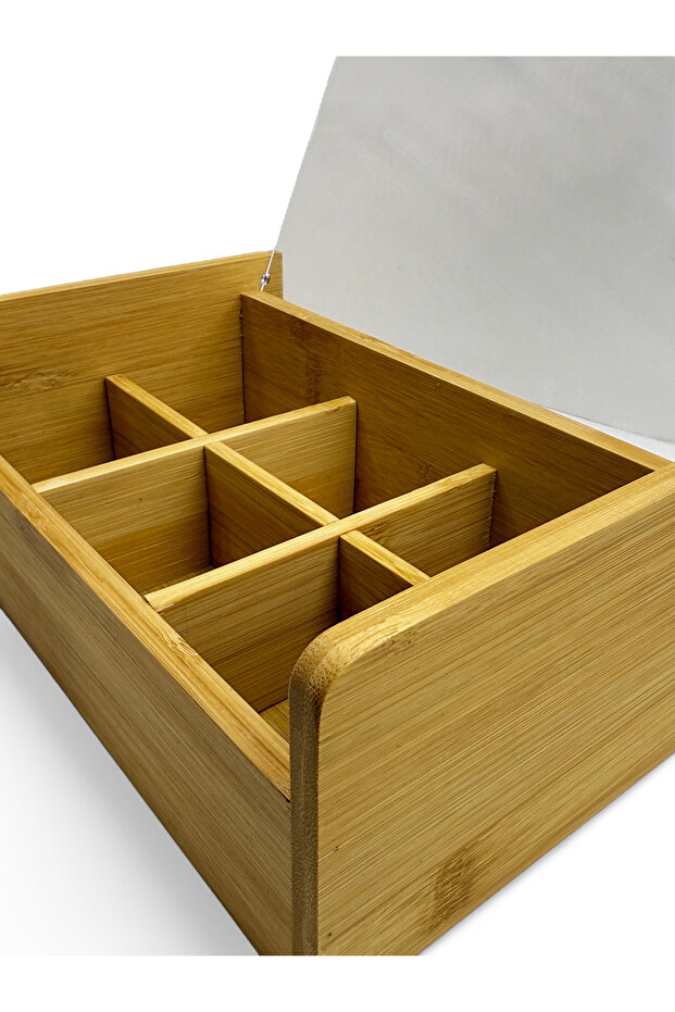 BAMBU BİTKİ ÇAYI KUTUSU - ŞEFFAF KAPAKLI - 5