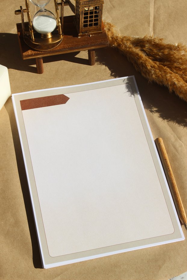 A5 Vintage Notepad - Notepad - Memo Pad - 50 Sheets (120 Grkalinkağit)