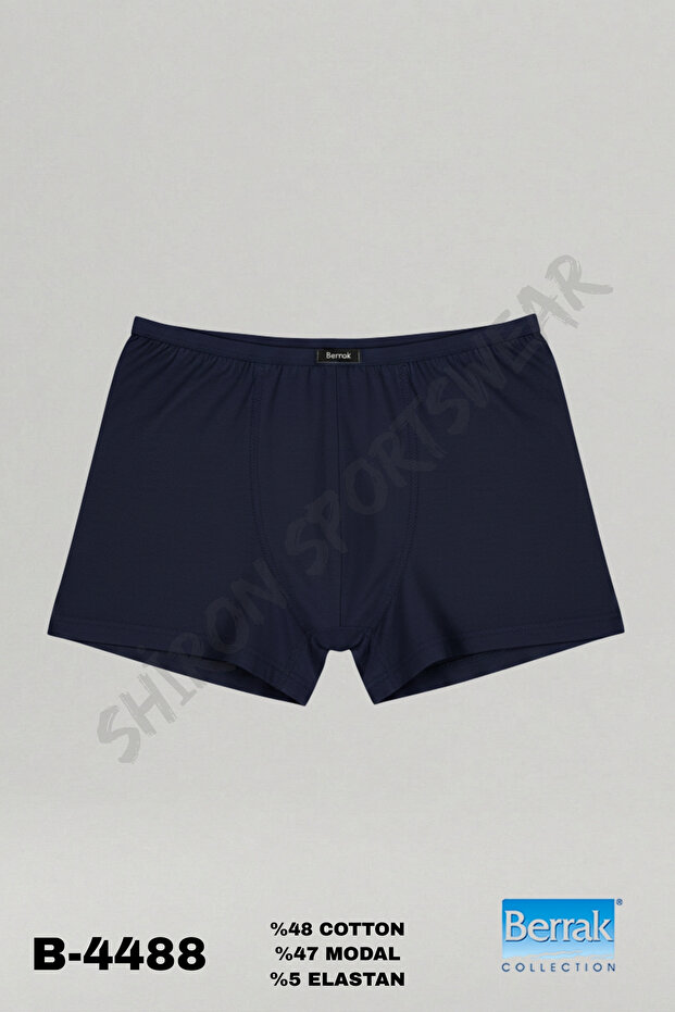 Men's Navy Blue Modal Fabric Thin Elastic Boxer Berrak 4488