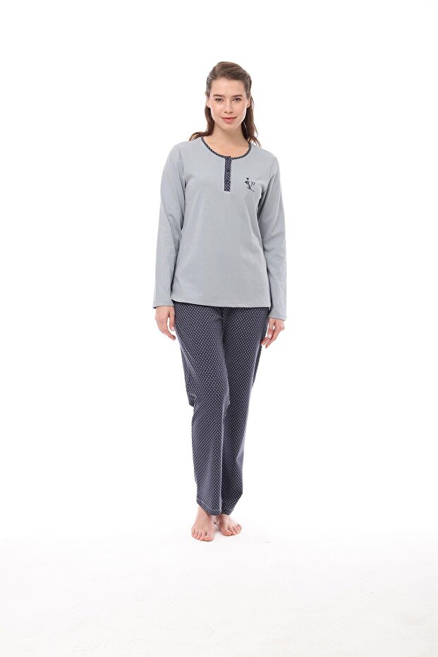 1532 Large Size Women's Long Sleeve Pajamas