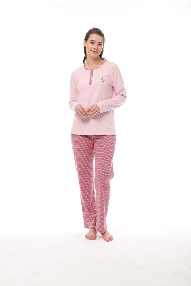 1532 Model Large Size Women's Long Sleeve Pajamas