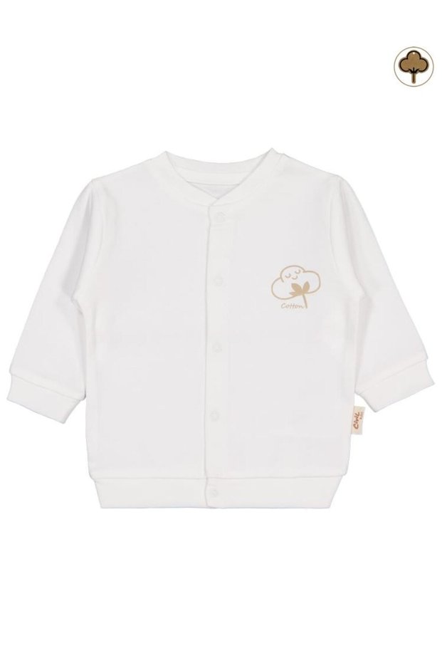 Organic Cotton 1-12 Months Baby Cardigan - Ecru 12-18 Months