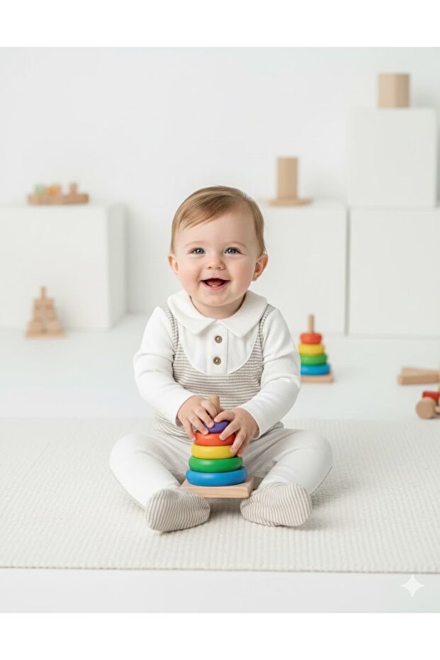 Cotton Plaid Detailed Long Sleeve 2-Piece Baby Boy Set