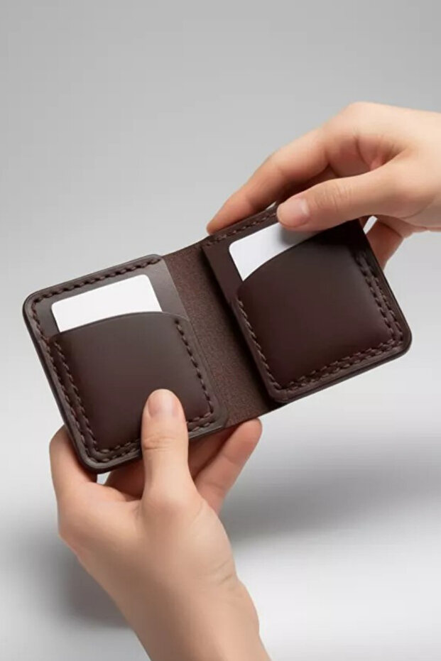 Real Leather Handmade Genuine Leather Card Holder Italian Stitching Premium Genuine Leather Card Holder