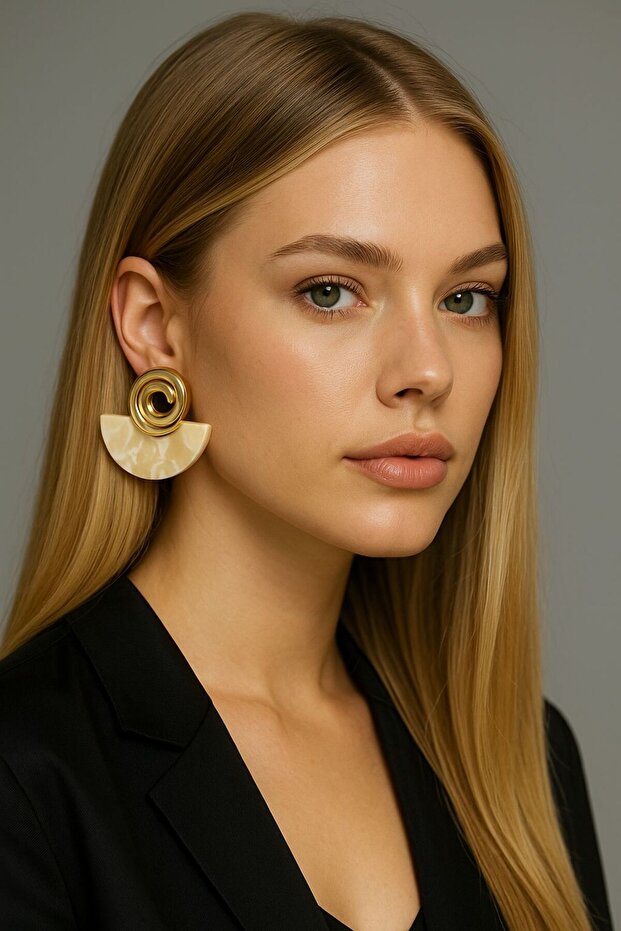 Gold Spiral Women's Earrings
