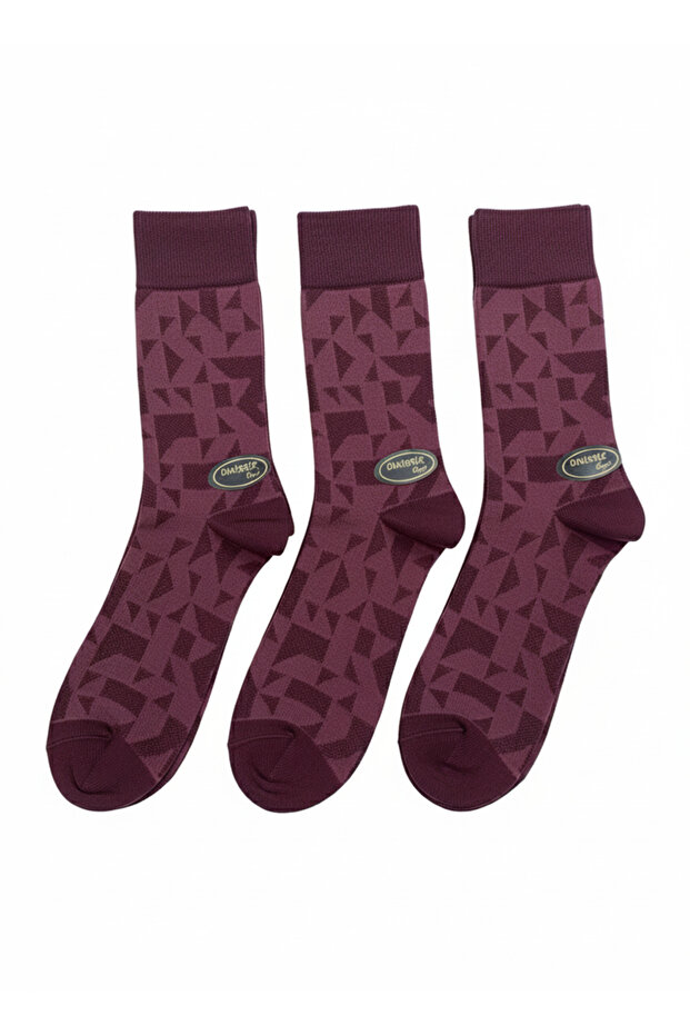 3 çift Bambu erkek Premium çorap (Bordo)