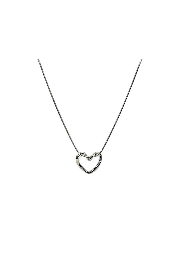 Stainless Steel Silver Steel Heart Necklace