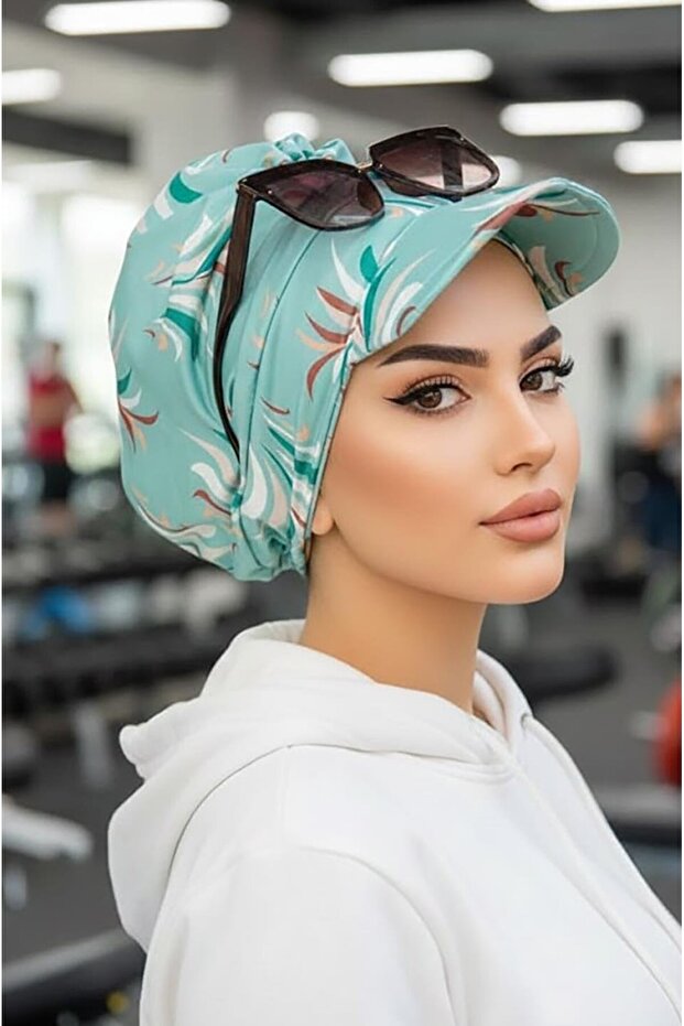 النعناع منقوشة الحجاب قبعة بونيه - 1