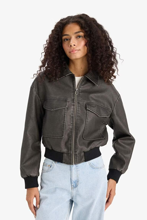 Kadın Deri Mont E8536AX/AR228 - 4