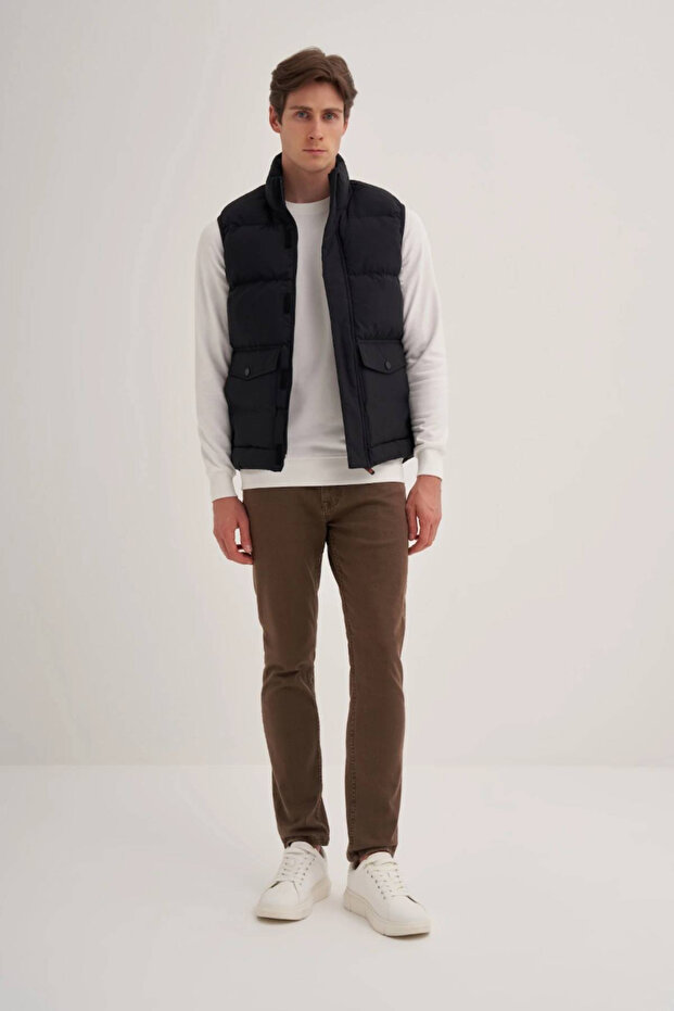 Shadow Slim Fit Fiber Filled Crinkle Fabric Vest