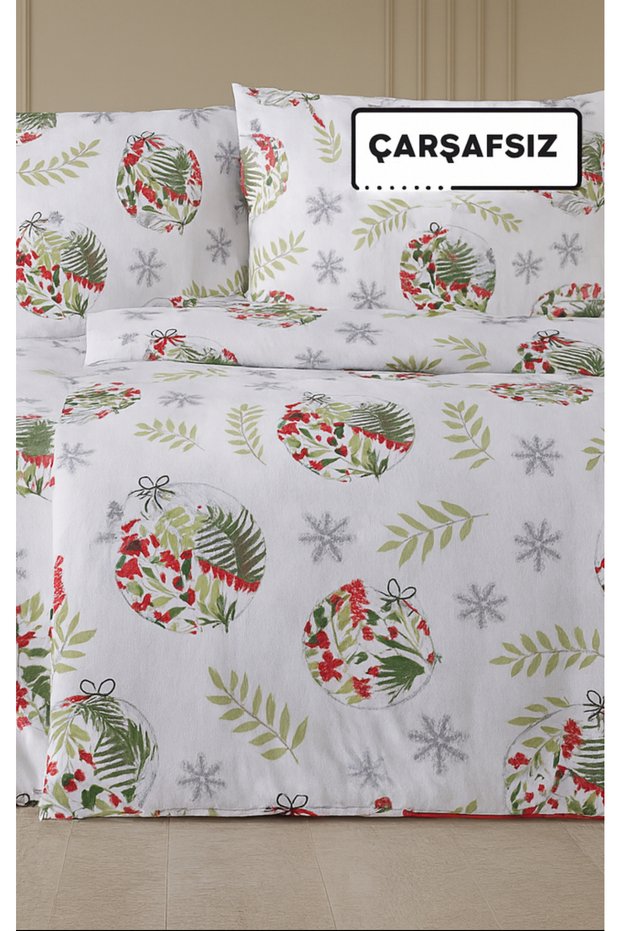 Flannel Flannel Winter Duvet Cover Set Double Size 100% Cotton Christmas Green