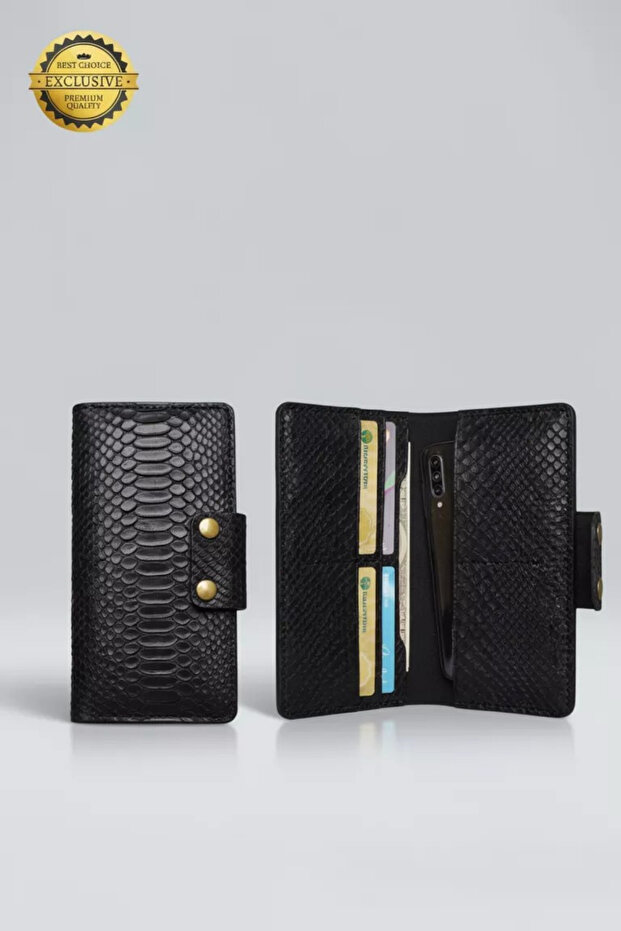 Real Leather Handmade Genuine Leather Wallet Italian Stitching Exclusive Genuine Leather Snake Print