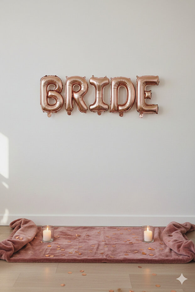 Bride Rose Gold Foil Balloon Set 36 - 40 cm