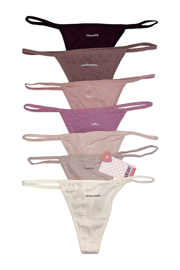 Kadın Pamuklu String Tanga 7'Li Paket - 1