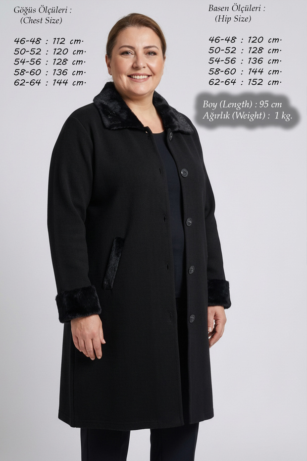 Knitwear Women's Steel Knitted Fur Thick Plus Size Mother Long Cardigan Cap