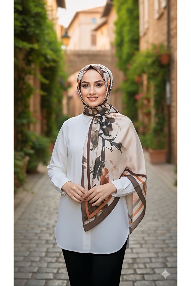 Desenli Pamuklu Soft Şal - 1