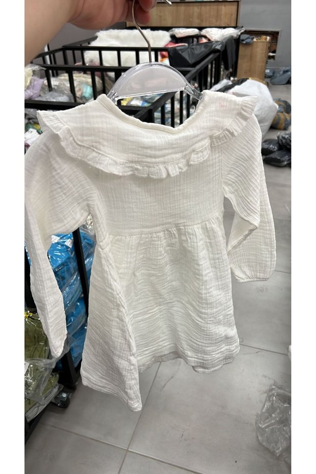 Girls' Collared Muslin Dress