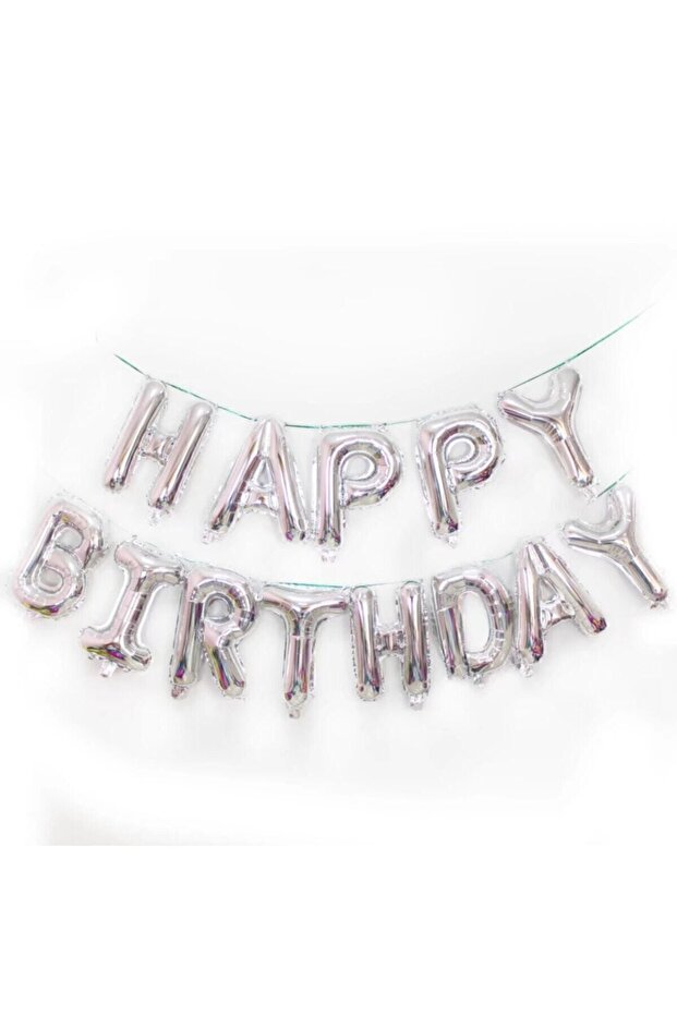 Silver Happy Birthday Foil Balloon