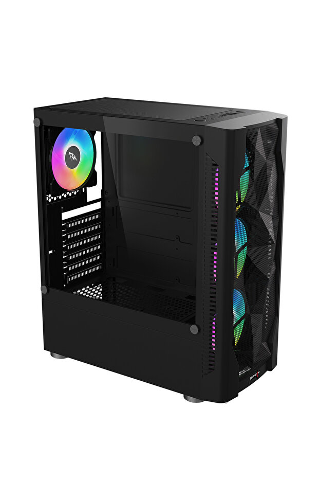 Perseus Black Gaming PC Case – ATX/M-ATX/ITX, 305mm GPU, 165mm Cooler, 7 PCI Slots - 4