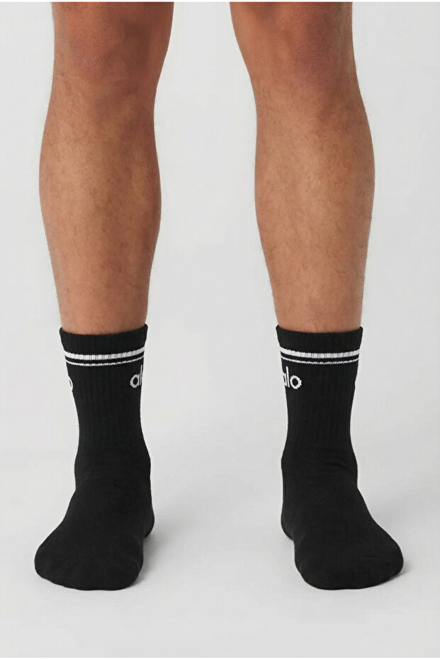 جوارب أساسية نصف طول للجنسين باللون الأسود - 6