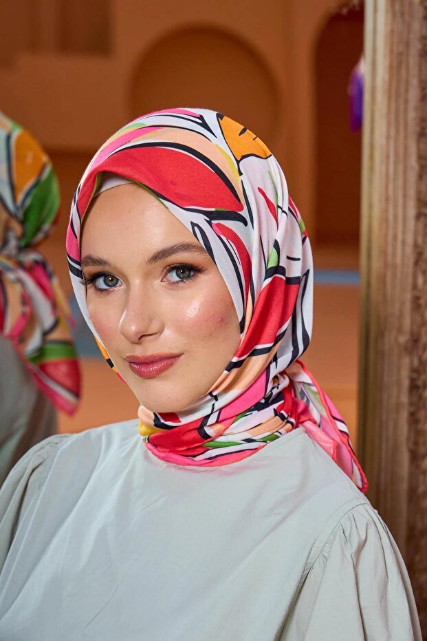 Marrakech Collection Soft Scarf Coral Green 1199-15