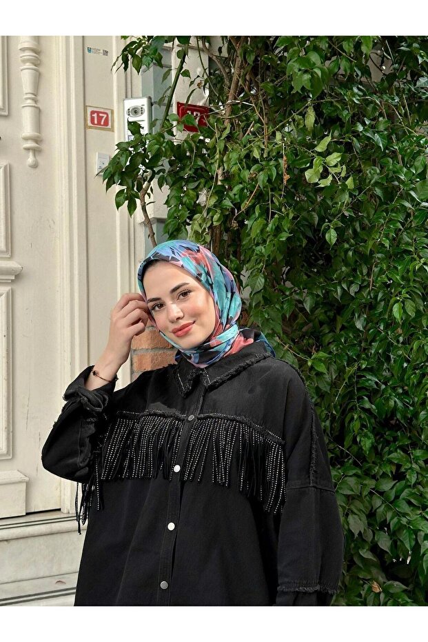 Pera Soft Eşarp Siyah Mavi 1148-17 - 1