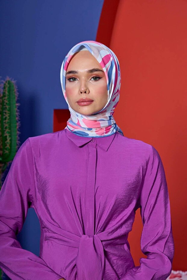 مجموعة مراكش وشاح ناعم أرجواني وردي 1206-04