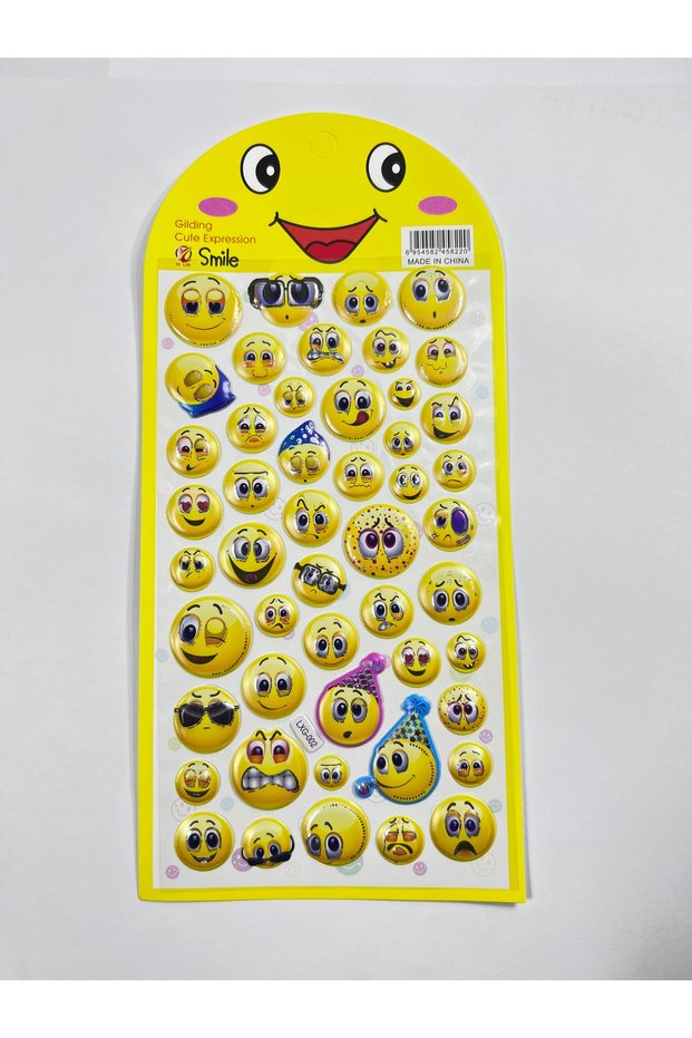 3D Embossed Emoji Sticker Set - Smiley Face Sticker for Teachers, Students, and Children