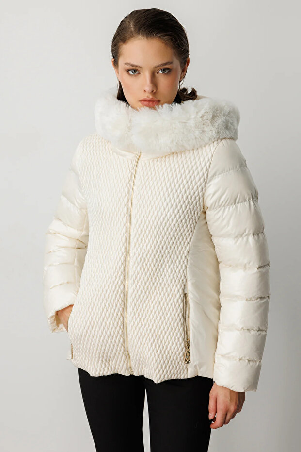 Kapüşonlu Şişme Mont-6581 - 1