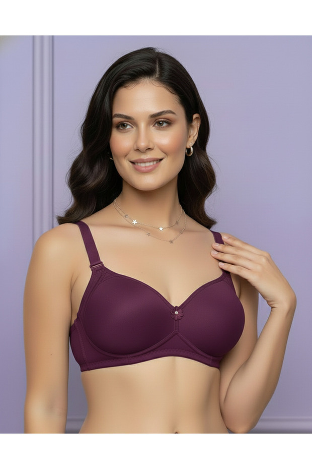 حمالة صدر مغطاة بدون أسلاك داخلية - 2