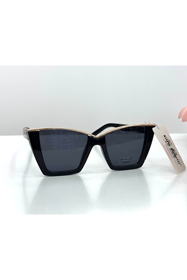 Cat Eye U400 Protection Polarized Glass Vip Black Sunglasses Frameless