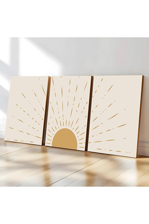 لوحة فنية جدارية قماشية بتصميم بوهو بسيط، 40×60 سم - ديكور عصري محايد