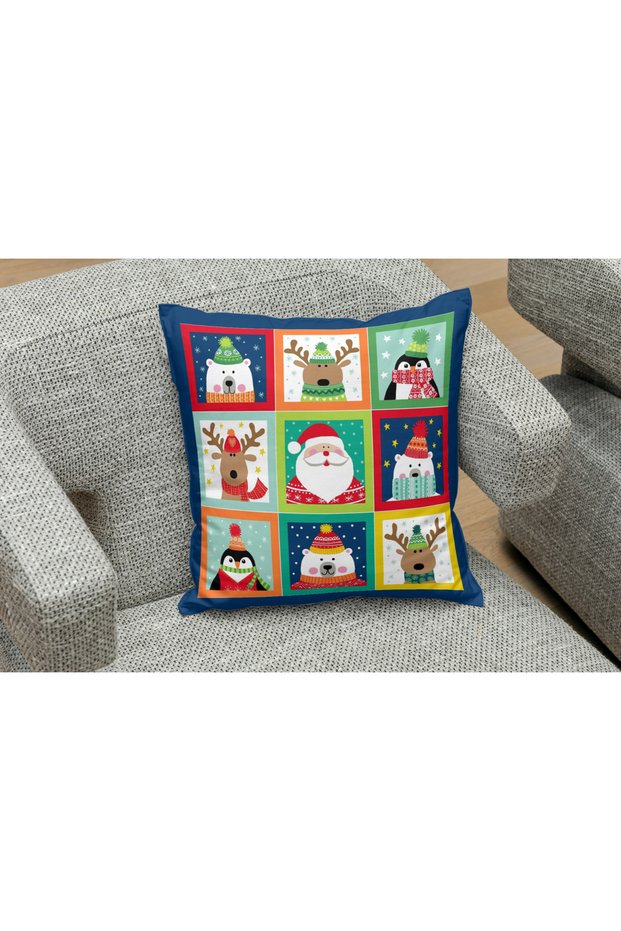 Owl Bag New Year's Eve Year Series Christmas Window Patterned Design Square B0Sh Pillow Cover