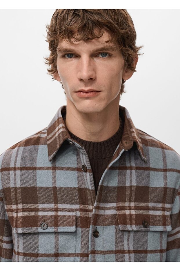 Cepli kareli gömlek ceket - 6